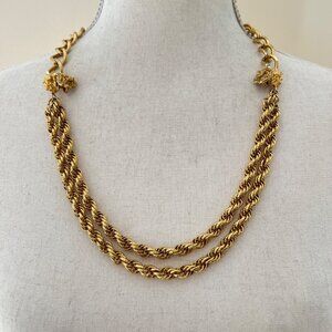 Vintage Judith McCann Bold Gold Tone Chains from Shuv-on Necklace